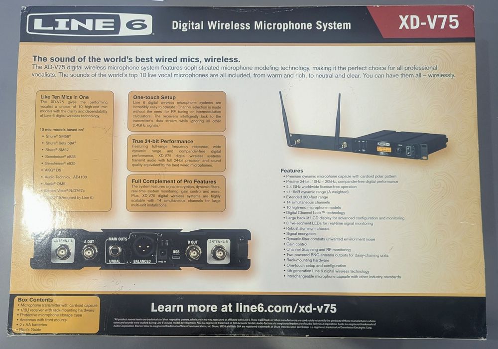 цифрова бездротова мікрофонна система Line 6 XD-V75, мікрофон цифровий