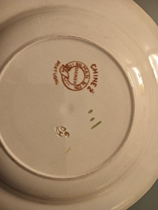 Porcelana Antiga e Rara	Prato fundo - Chinez	GILMAN & C.ta  SACAVÉM*