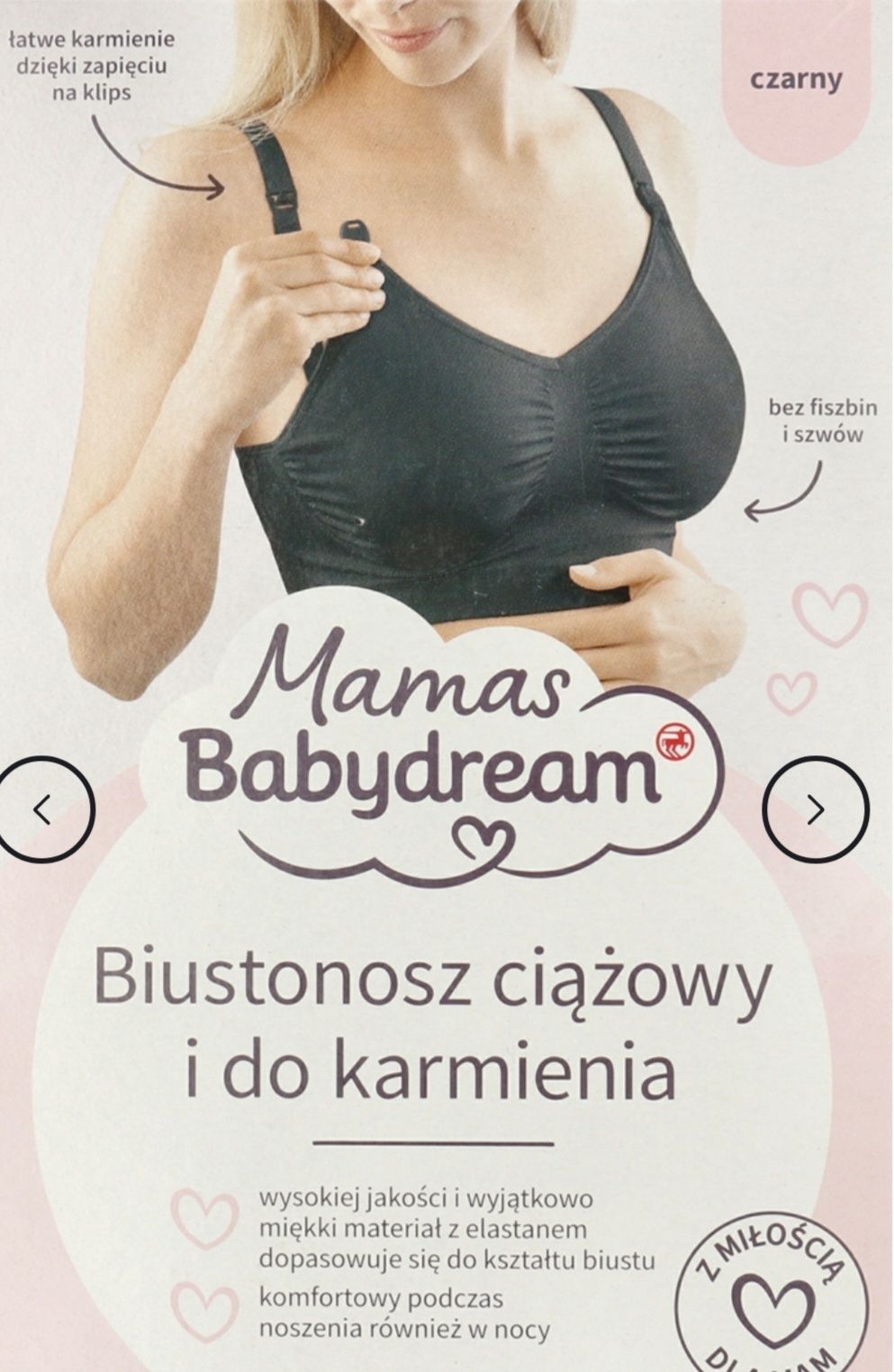 Biustonosz ciążowy i do karmienia mamas babydream Rossmann czarny S