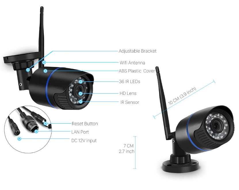 Уличная IP камера видеонаблюдение 5MP WiFi 3,6мм ONVIF P2P