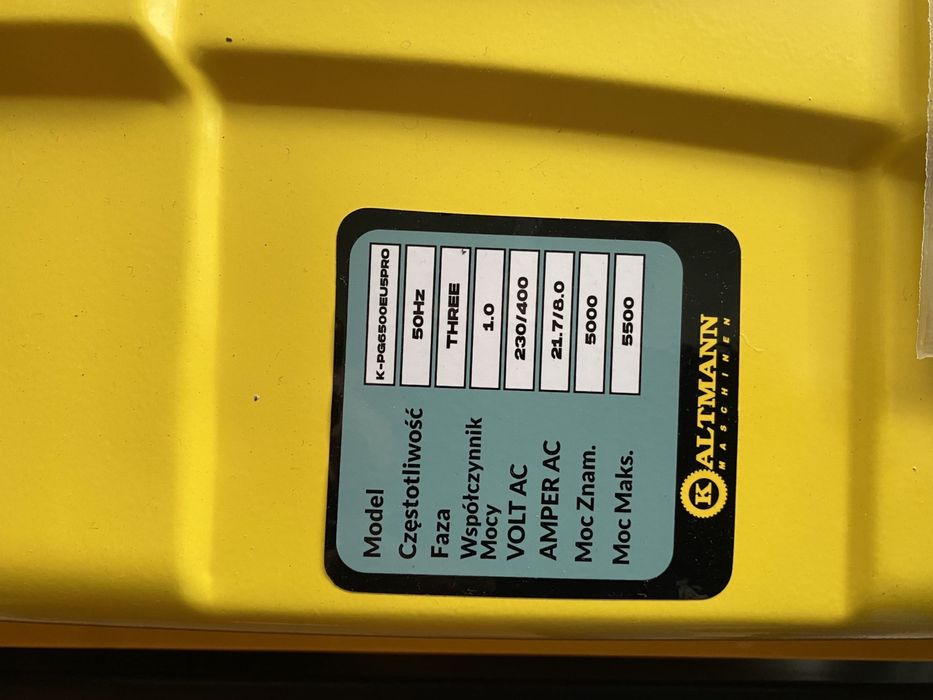 Agregat prądotwórczy KALTMANN K-PG6500 5.5 kW