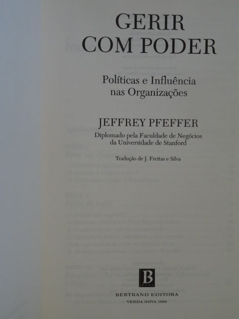 Gerir Com Poder de Jeffrey Pfeffer