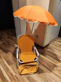 Nowe krzesełko ogrodowe plażowe dla dziecka torba parasolka