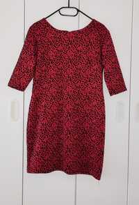 Piękna czerwona sukienka panterka, rozmiar L-40