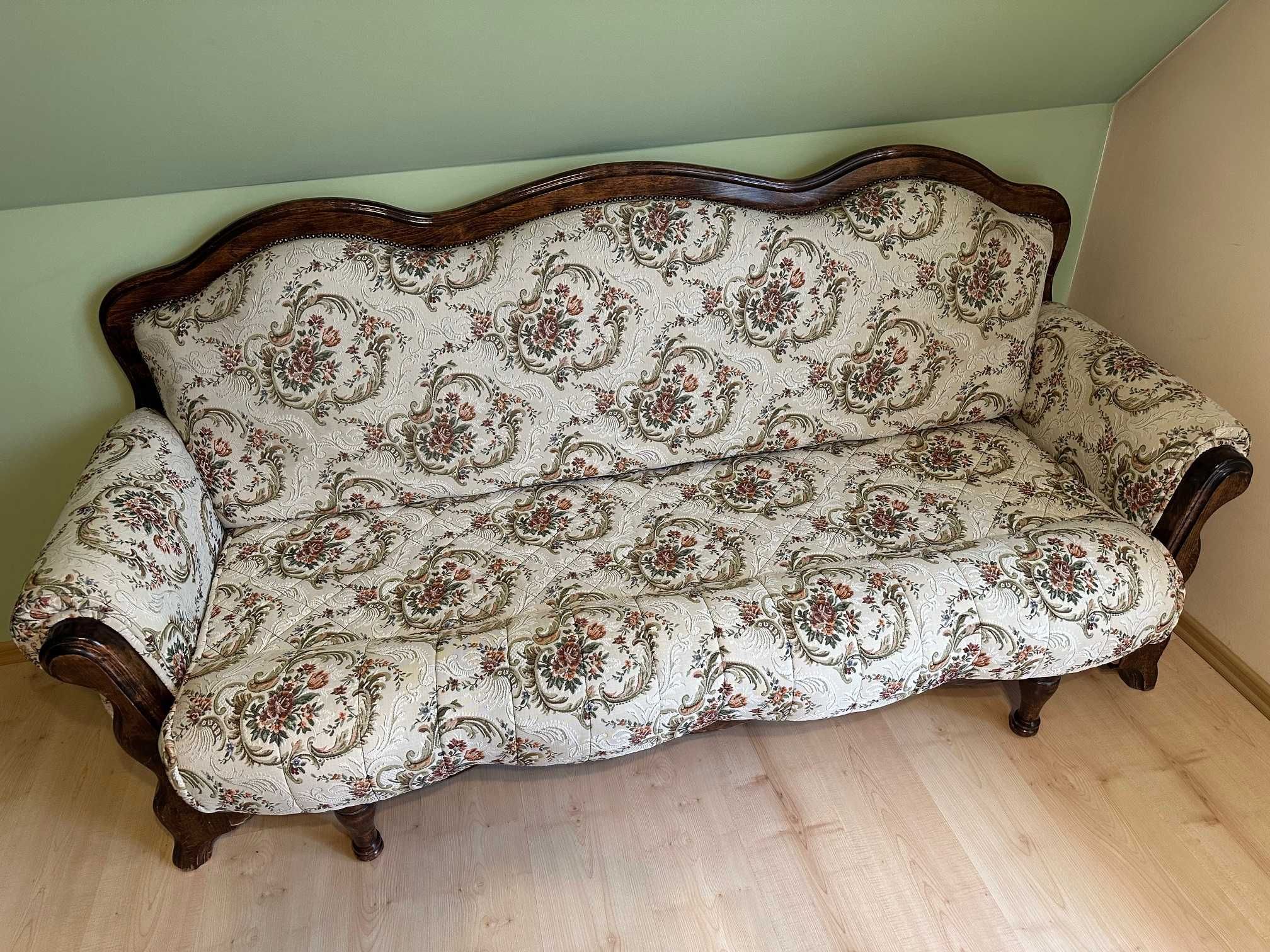 Kanapy 3 szt., fotel  stylowe, klasyczne, a`la Ludwik używane sprzedam