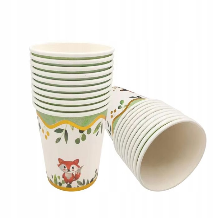 Kubeczki Papierowe LISEK Jednorazowe na URODZINY 10 szt.