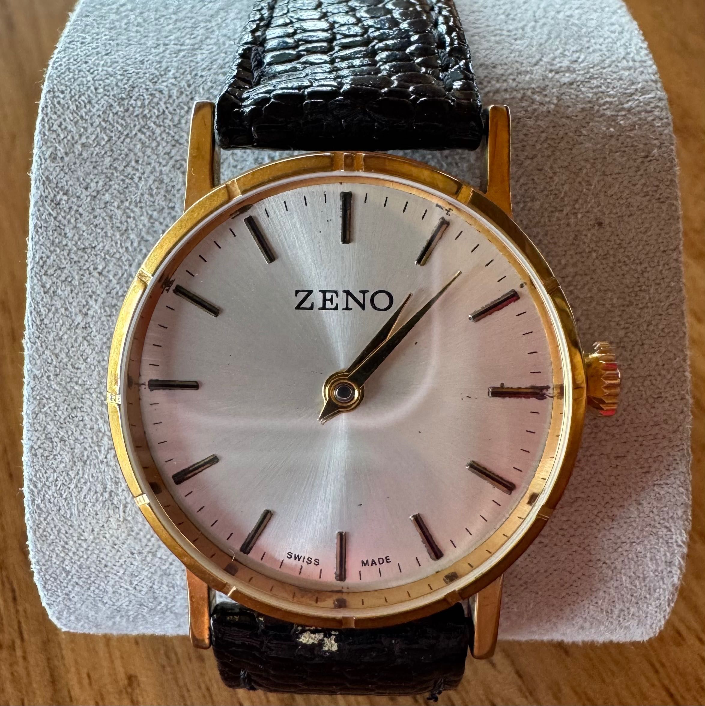 Zegarek męski szwajcarski Zeno New Old Stock pozłacany