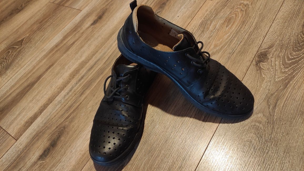 Męskie półbuty skórzane polska firma buty eleganckie wizytowe na lato