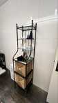Movel vintage de metal prateleiras vidro como novo
