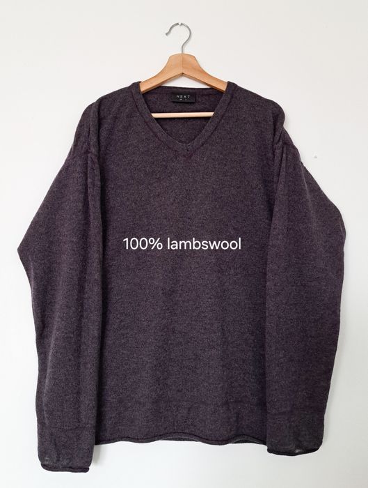 Męski wełniany sweter Next L też M XL damski oversize luźny wełna uni