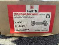 Śruby młotkowe młoteczkowe do szyn HALFEN M12x20 40/22 4.6