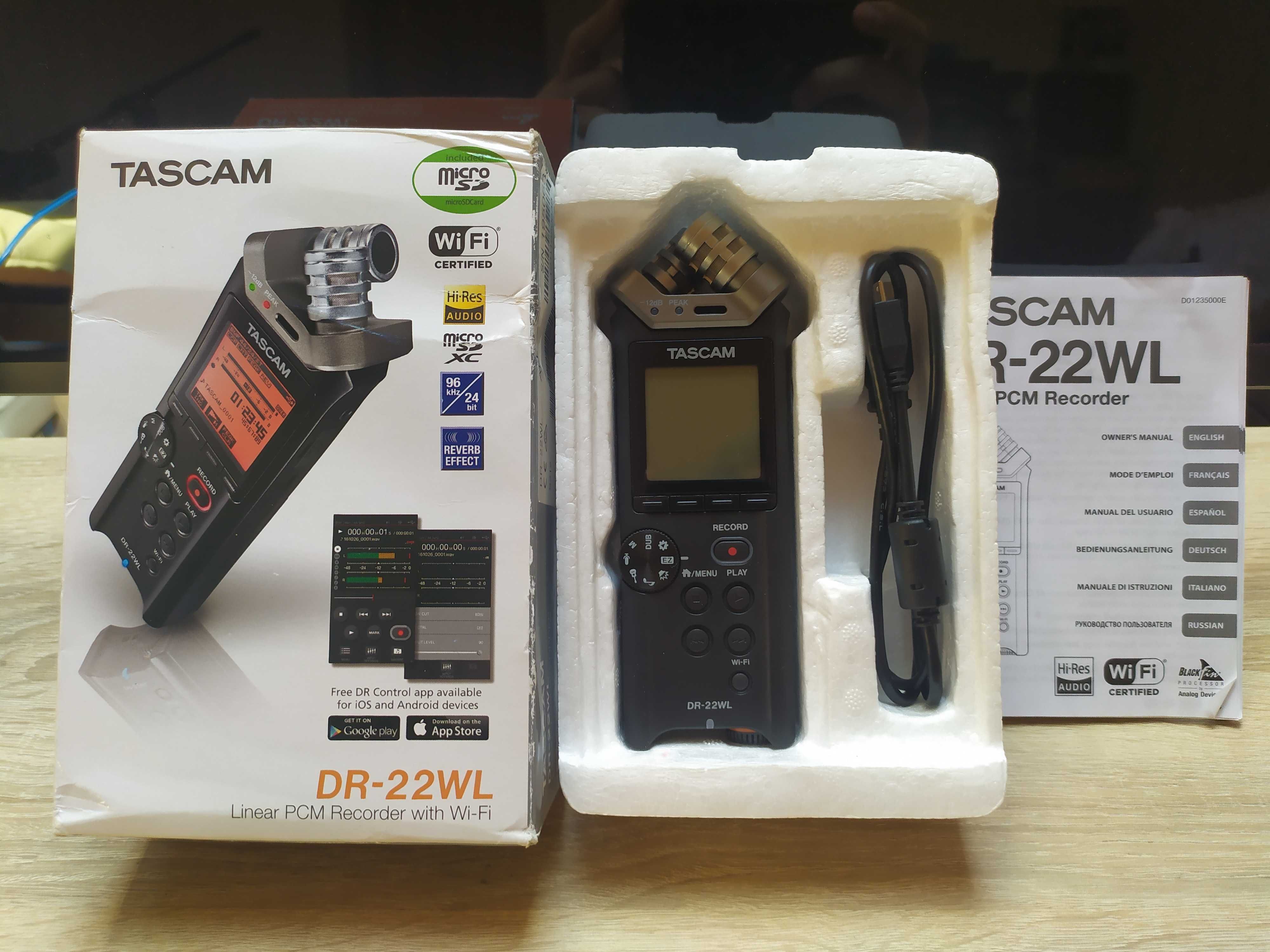 Tascam DR-22WL рекордер Wi-Fi новий.