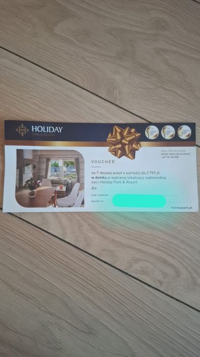 Voucher holiday park resort