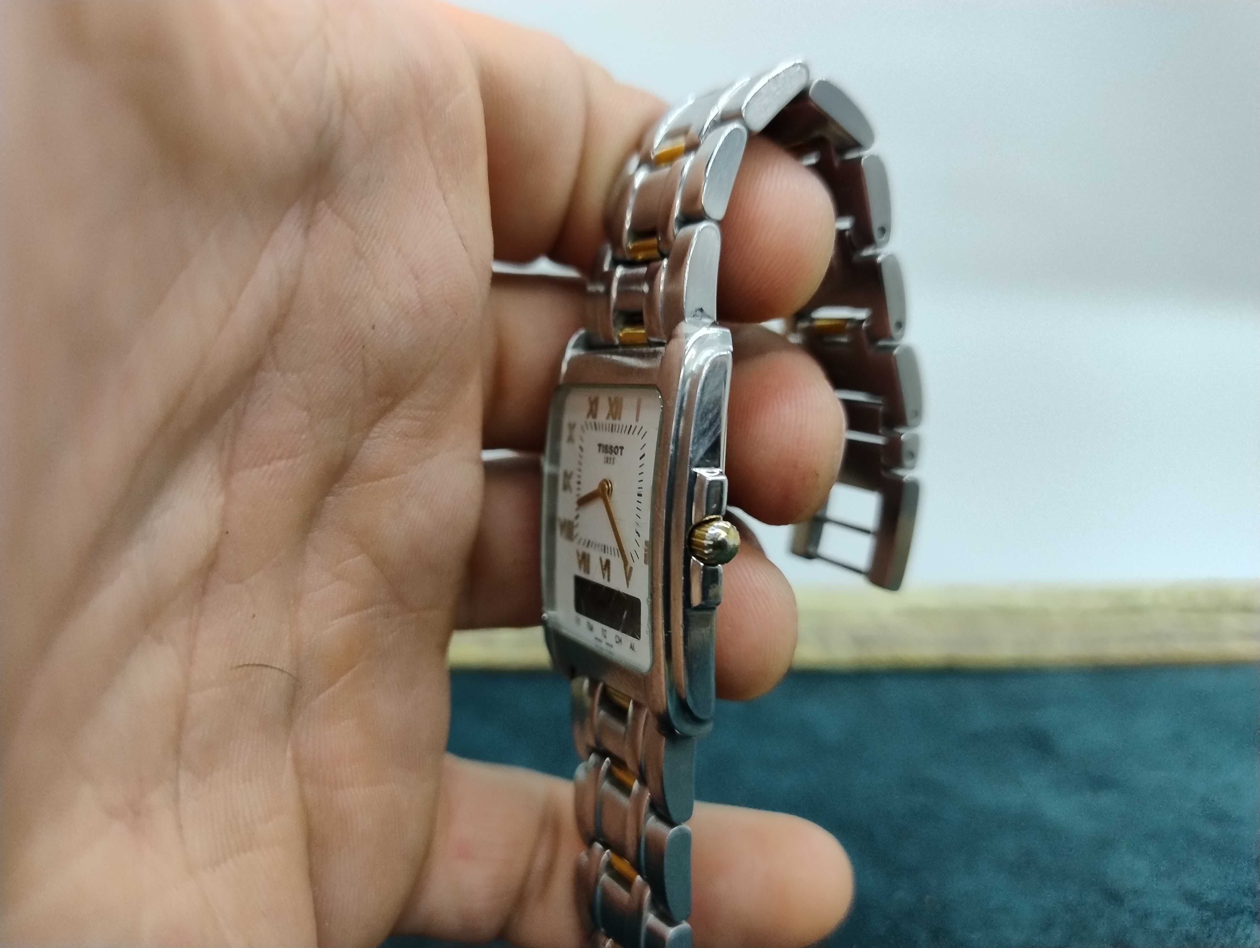 Przepiękny Zegarek Tissot dual time Oryginalny stal Bransoleta Swiss !