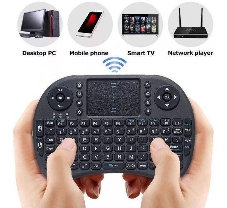 Mini Teclado c/rato Sem Fio Universal Até 10m Touch Cor Preto