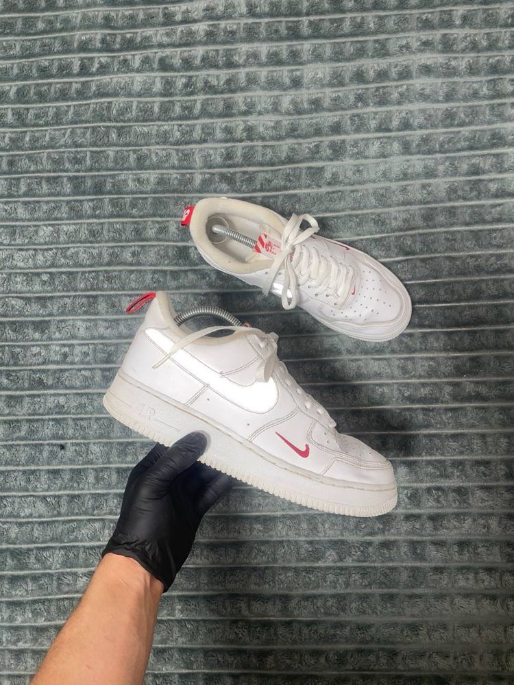 Чоловічі кросівки Nike Air Force 1 Low Reflective White Red / форси