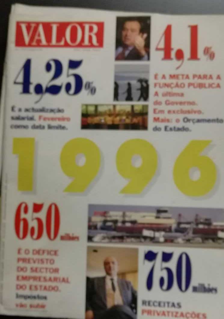 8 revistas Valor - Dez 1995/Fev de 1996-Muito Bem conservadas LOTE 1