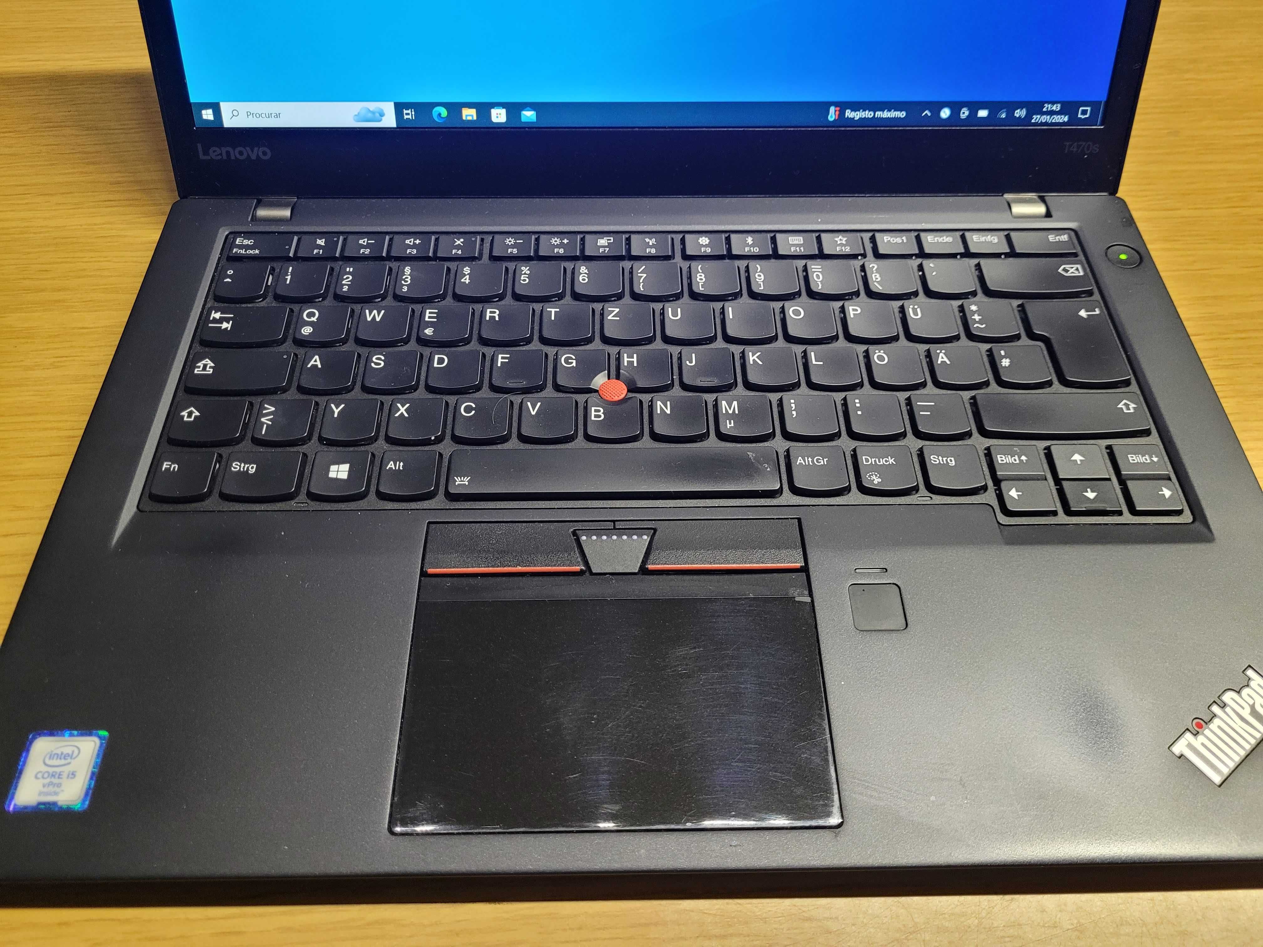 Lenovo ThinkPad T470s / i5 6300U / 8GB RAM / 256GB SSD / 14" FHD Touch