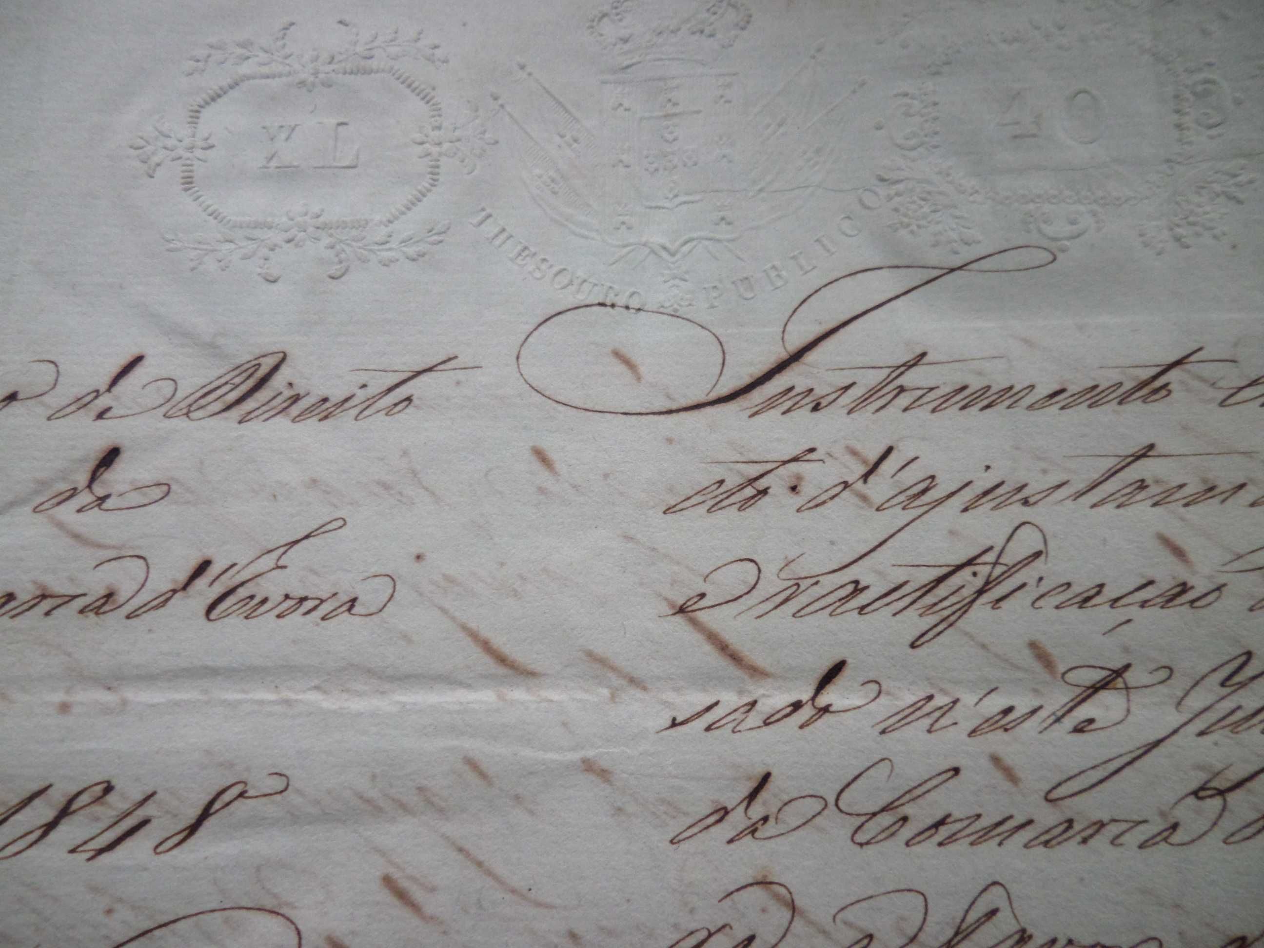 Documento : Manuscrito com 22  Páginas. Selos 'Brancos'.  Ano  1848