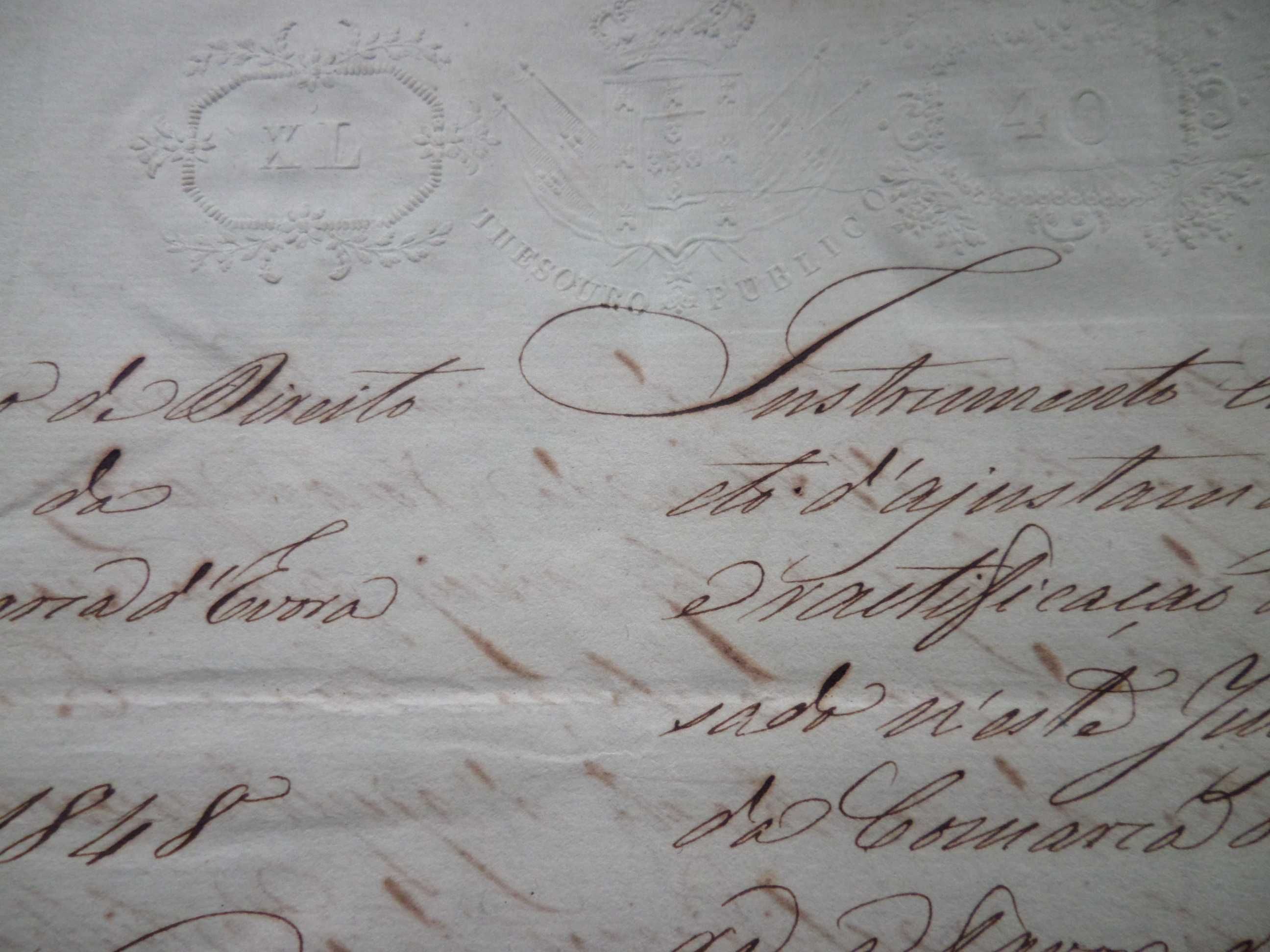 Documento : Manuscrito com 22  Páginas. Selos 'Brancos'.  Ano  1848