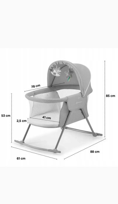KINDERKRAFT Łóżeczko/kołyska LOVI grey