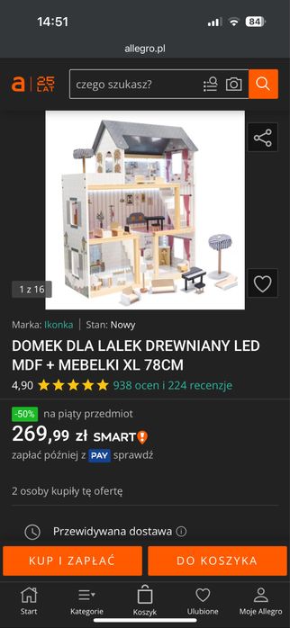 Domek dla lalek 180 zl-okazja