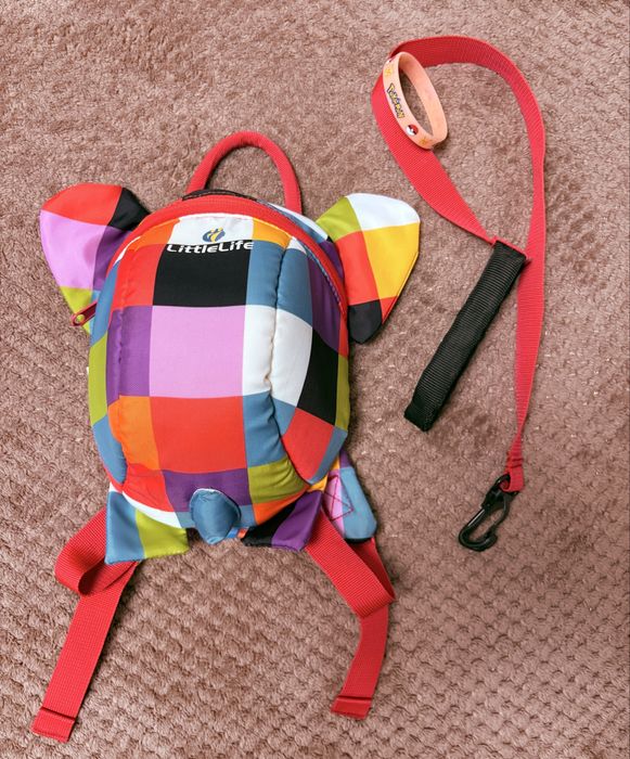 Дитячий рюкзак LittleLife Elmer (Слоник) з повідцем безпеки.