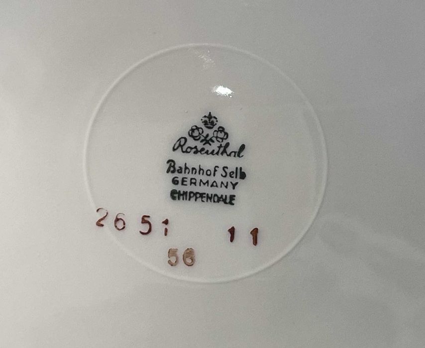 Trio porcelanowe Rosenthal seria "Chippendale" niebieskie kwiaty