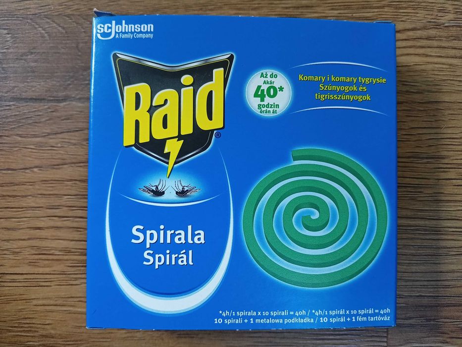 RAID Spirala na komary i komary tygrysie - 10 sztuk, 40h