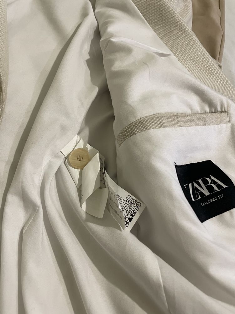 Чоловічий піджак zara, ніжно кремовий піджак, чоловічий піджак