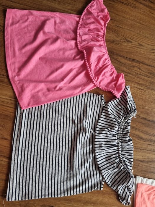 Bluzka bluzki T-shirt  koszulka 134 bluzka na naramkach z h&m primark