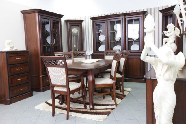 Stół 160 - 210cm elementy litego drewna 6 - 8 osób