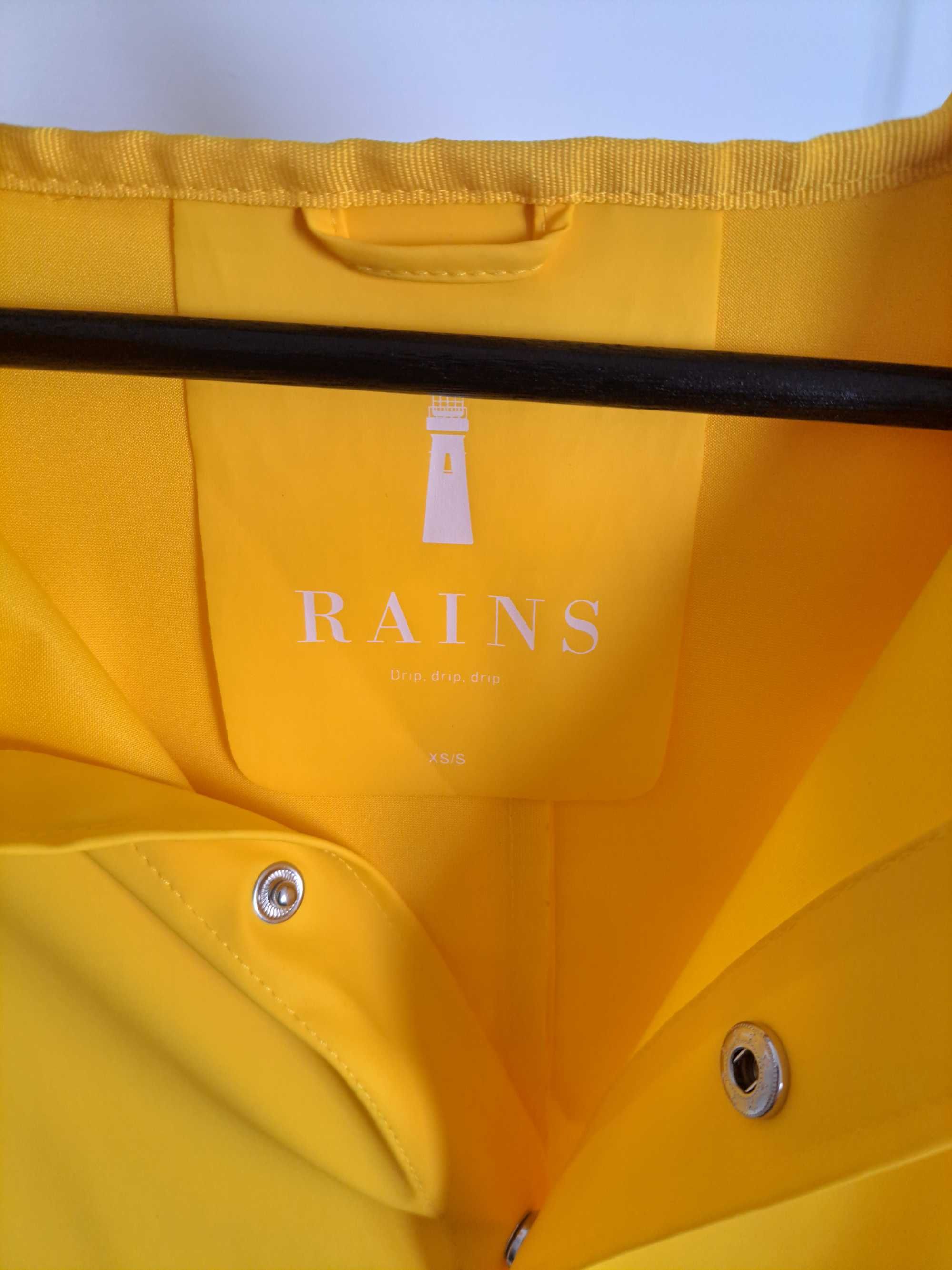 Blusão impermeável RAINS Amarelo no tamanho XS/S = M normal