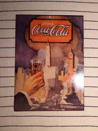 Cartaz/Poster/Quadro em metal com imagem vintage da Coca-Cola