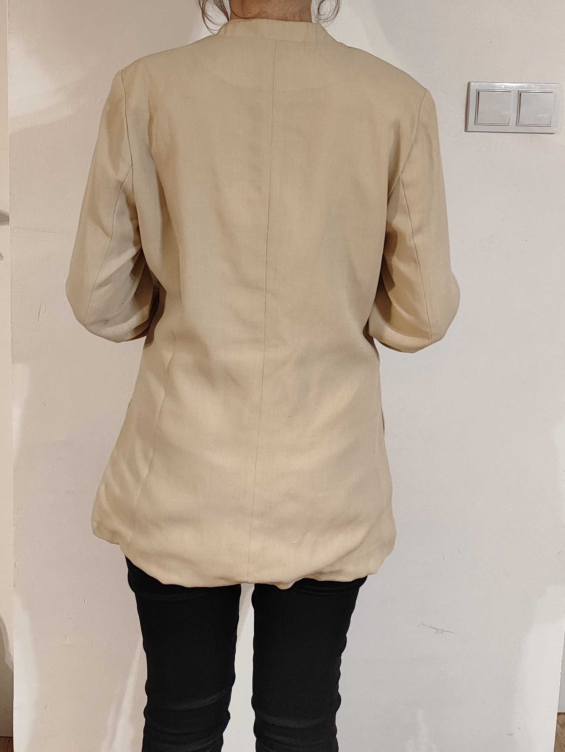 Żakiet beżowy marynarka damska basic vintage Woman Collection H&M 40/L
