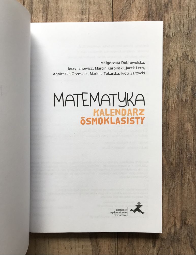 Książka kalendarz ósmoklasisty Matematyka 8 klasa GWO ćwiczenia