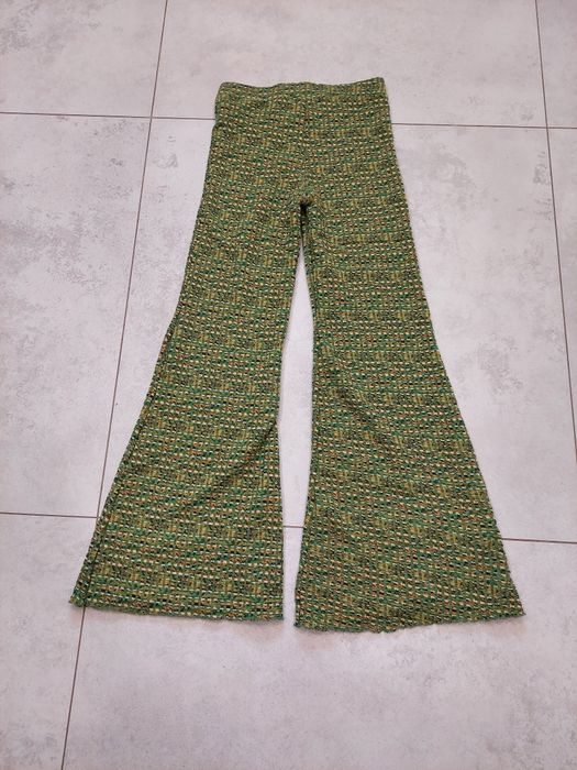 Spodnie dzwony wide Led tweed retro Stradivarius