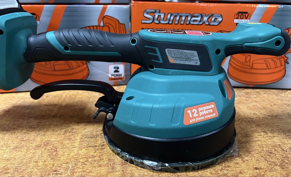 Акумуляторна віброприсоска для плитки Sturmax VSM20120CR 120кг 160мм