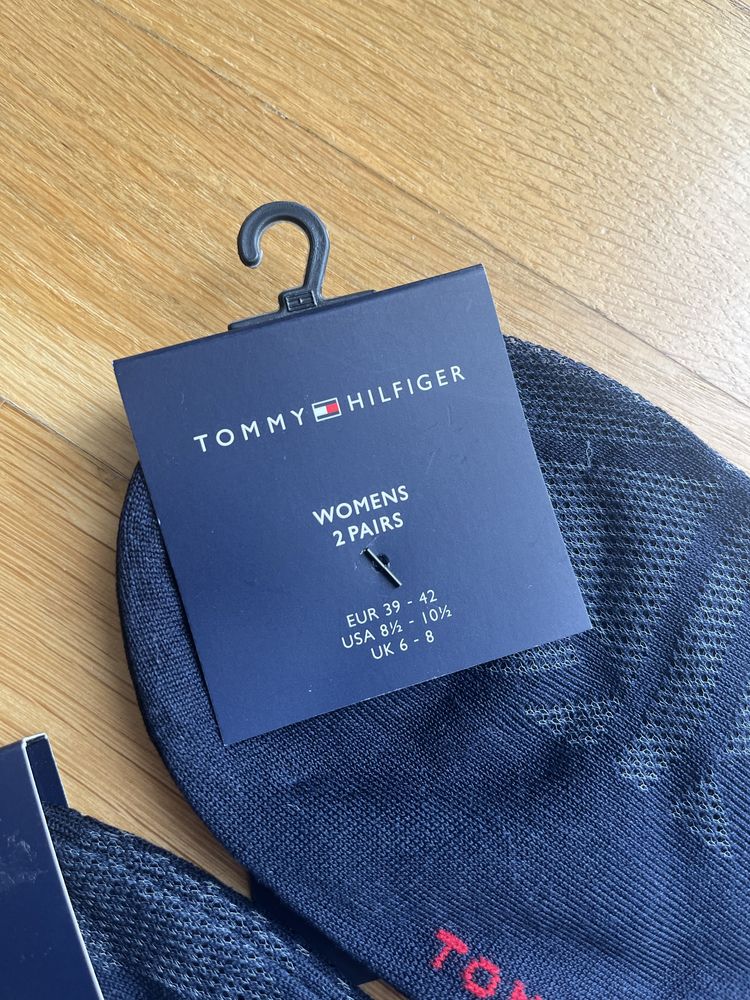 Skarpetki 39-42 granatowe Tommy Hilfiger krótkie bawełna