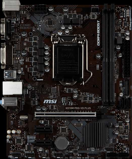 Материнська плата MSI H310M Pro-VD Plus (s1151, Intel H310, PCI-Ex16)
