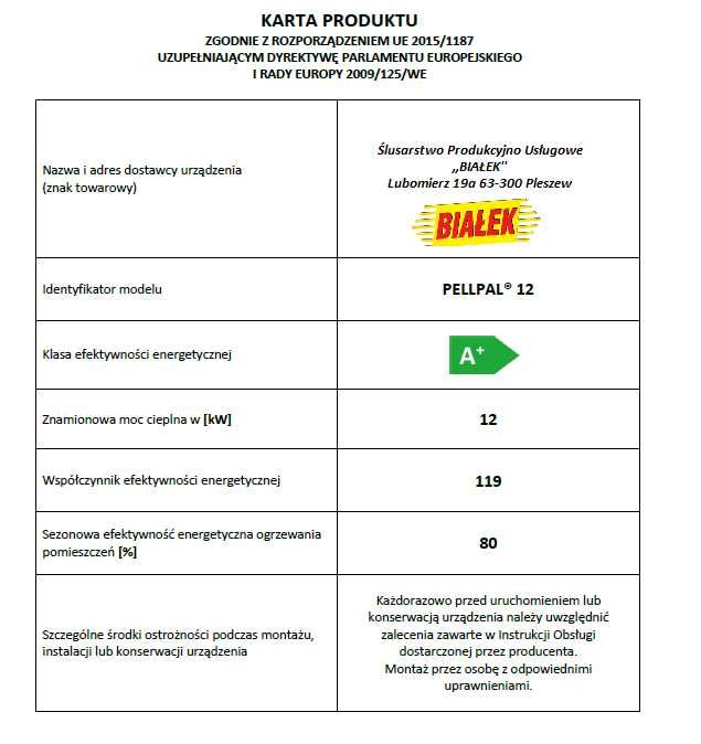 Kocioł na PELLET PellPal 12kW do 150m2 Klasa A+ dostawa GRATIS