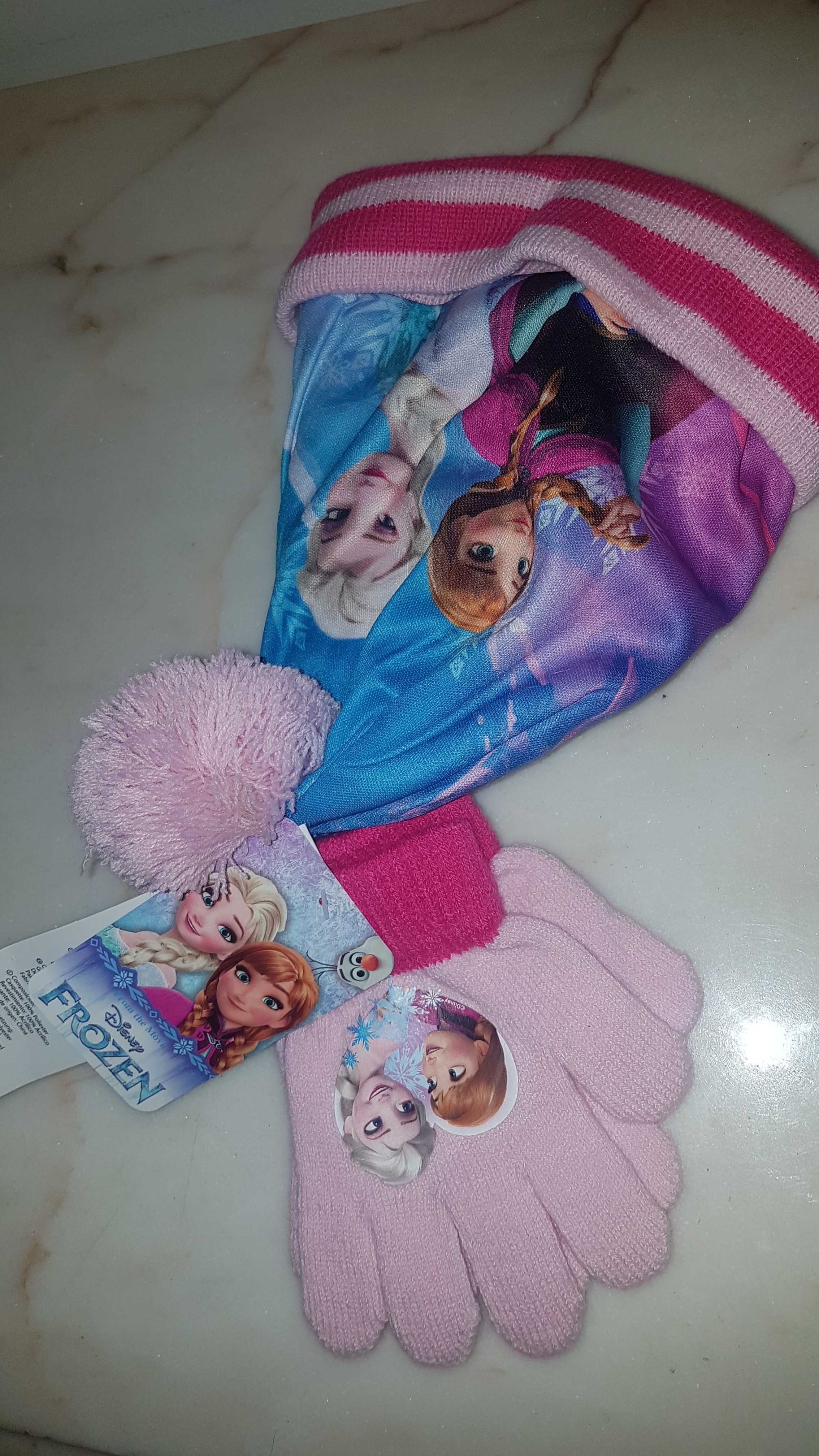 Conjunto de gorro e luvas da Frozen