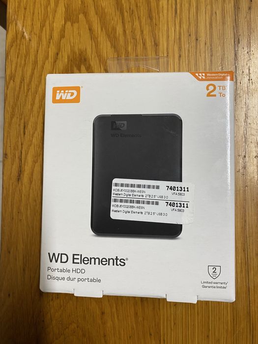 Disco externo WD elements 2TB - Novo