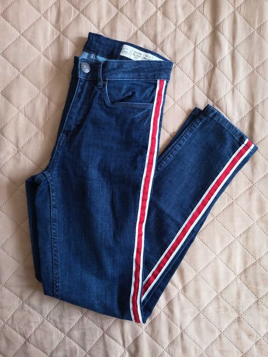 Jeansy Skinny rurki 34 XS lampas denim wysoki stan esmara
