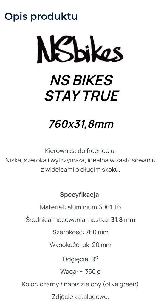 NS Bikes Kierownica, szeroka 760 mm