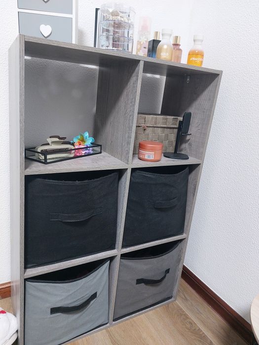 Estante 6 cubos cinzenta