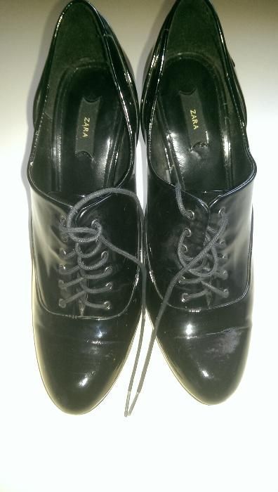 Półbuty, buciki lakierki Zara Basic roz.37 czarne