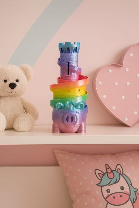 Porquinho mealheiro com slides, 25cm