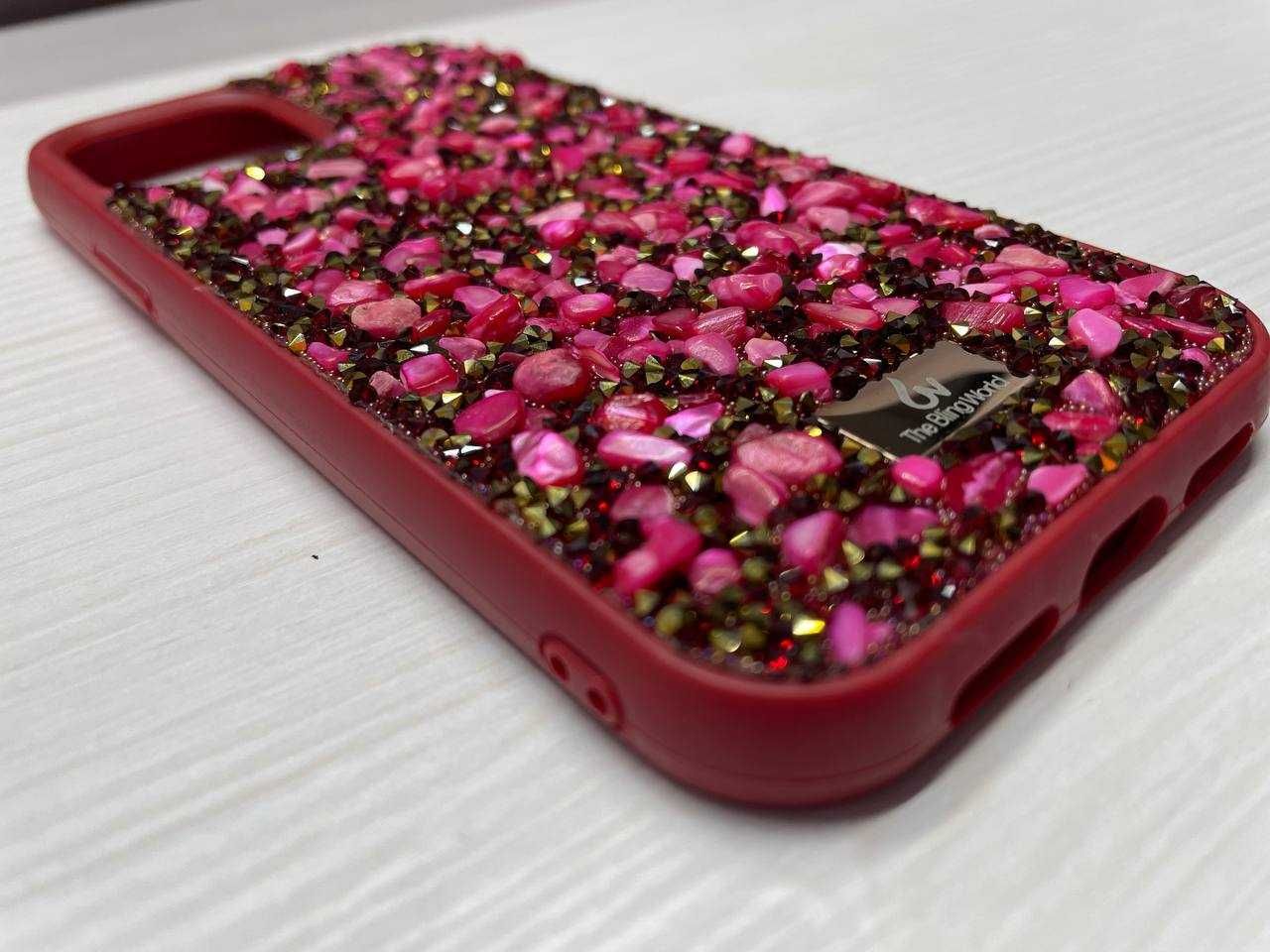 Чохол айфон 12/12pro Diamond Bling World Case Red Stone чехол оригінал