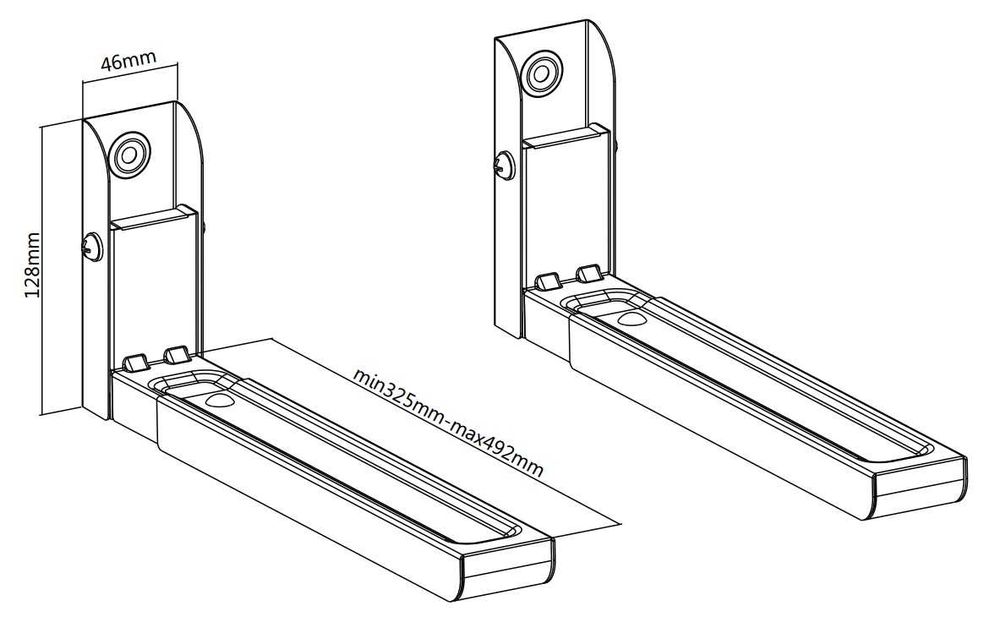 Кронштейн кріплення для мікрохвильовки Brateck MB-6 W білого кольору